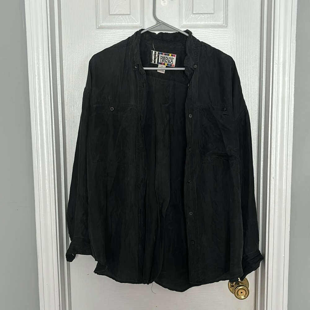Black Long sleeve Button Up